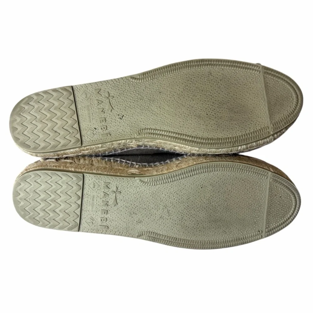 Manebí Suede Slip-On Espadrilles Taupe EU 41 US 11 Made in Spain Neutral